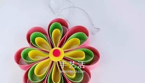 卡紙做八瓣花的方法 手工制作立體花朵掛飾 -  itrip.net.cn