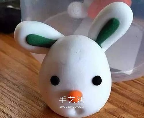 抱胡蘿卜的小白兔超輕粘土手工制作圖解 -  itrip.net.cn