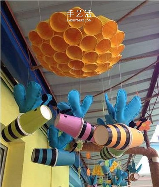 幼兒園紙杯吊飾手工制作 簡(jiǎn)單紙杯做吊飾的圖片 -  itrip.net.cn