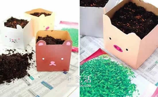 牛奶盒廢物利用 手工制作簡(jiǎn)易花盆的方法圖解 -  itrip.net.cn