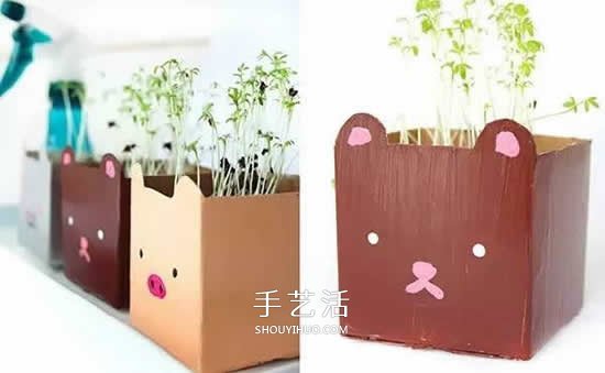 牛奶盒廢物利用 手工制作簡(jiǎn)易花盆的方法圖解 -  itrip.net.cn