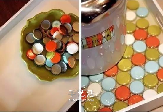 瓶蓋廢物利用 把木托盤改造成泡茶墊子的方法 -  itrip.net.cn