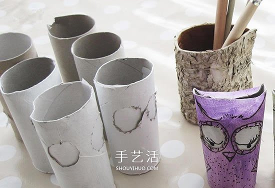 卷紙筒做燈籠的教程 萬圣節(jié)貓頭鷹燈籠制作 -  itrip.net.cn