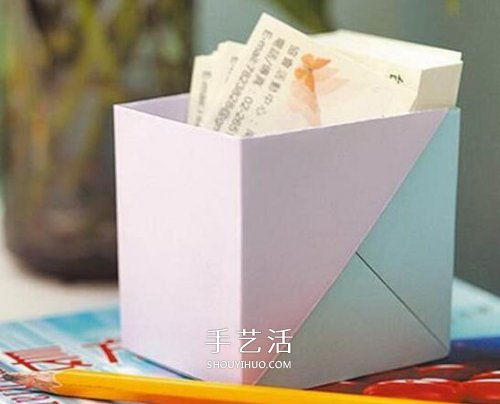 兩張紙折收納盒的方法 折紙方形雙色收納紙盒 -  itrip.net.cn