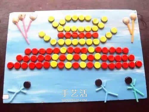 幼兒園小朋友手工作品 簡(jiǎn)單又漂亮國(guó)慶節(jié)貼畫(huà) -  itrip.net.cn