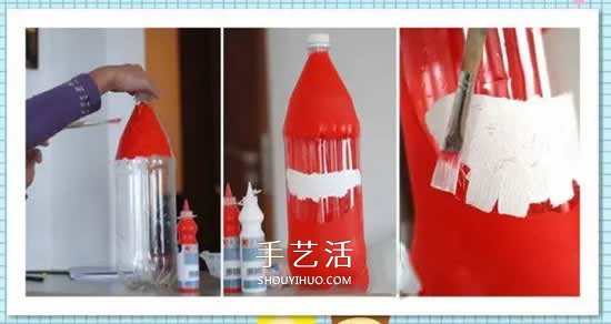 可愛長(zhǎng)腿圣誕老人手工制作 簡(jiǎn)單飲料瓶再利用 -  itrip.net.cn