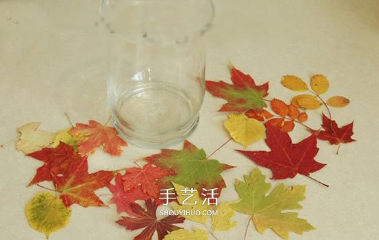 夢幻玻璃瓶燈籠DIY 把落葉貼到玻璃瓶上做成 -  itrip.net.cn