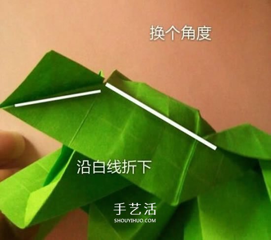 一張紙折玫瑰花的圖解教程 連花萼也一起折出 -  itrip.net.cn