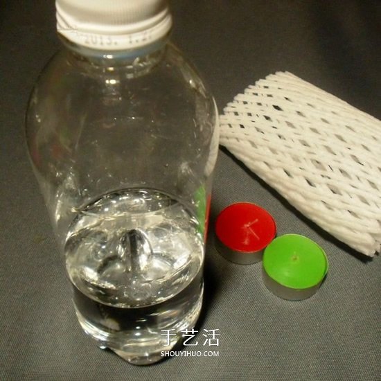 水果網(wǎng)套廢物利用 配上礦泉水瓶做燈籠燈飾 -  itrip.net.cn
