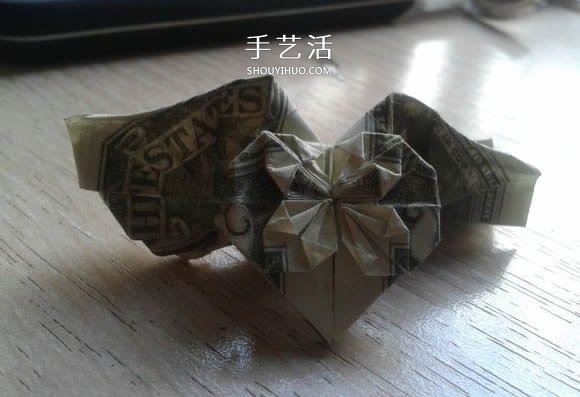 花心天使心的折法圖解 好看美元折紙愛心教程 -  itrip.net.cn