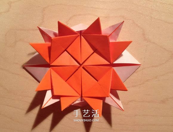 立體組合刺球的折法 帶刺花球的折紙圖解 -  itrip.net.cn
