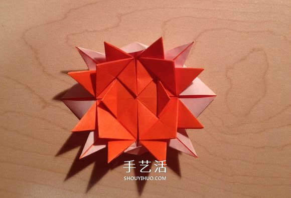 立體組合刺球的折法 帶刺花球的折紙圖解 -  itrip.net.cn