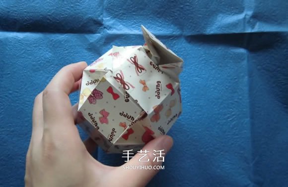 八面玲瓏?yán)C球禮盒折法 折紙繡球禮品盒的方法 -  itrip.net.cn