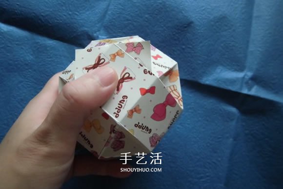 八面玲瓏?yán)C球禮盒折法 折紙繡球禮品盒的方法 -  itrip.net.cn