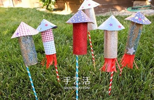 幼兒園爆竹手工做法 卷紙筒做火箭爆竹玩具 -  itrip.net.cn