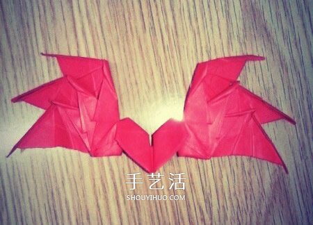 六翼熾天使之心折法 折紙帶六翼翅膀愛心圖解 -  itrip.net.cn
