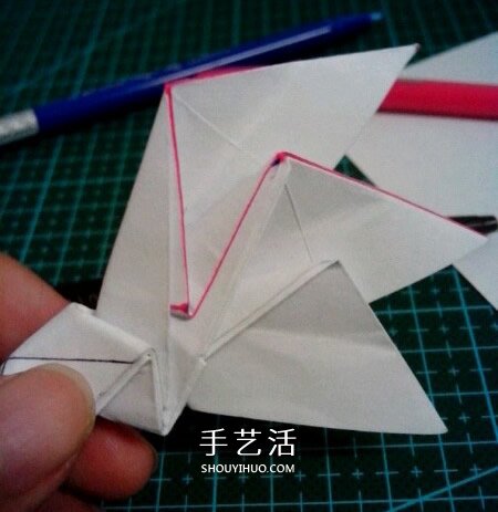 六翼熾天使之心折法 折紙帶六翼翅膀愛心圖解 -  itrip.net.cn