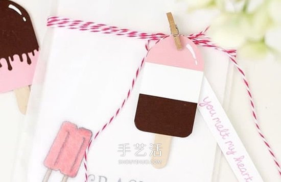 甜蜜的雪糕！用卡紙制作可愛情人節(jié)禮物裝飾 -  itrip.net.cn