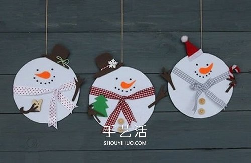 新年掛飾小制作：用不織布和光盤(pán)做雪人掛飾 -  itrip.net.cn