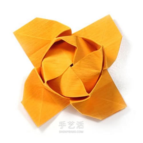 在川崎玫瑰上進(jìn)行改造 美麗紙玫瑰花手工折法 -  itrip.net.cn