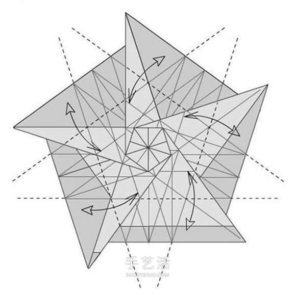詳細(xì)玫瑰花的折紙教程 簡(jiǎn)單五瓣玫瑰花的折法 -  itrip.net.cn