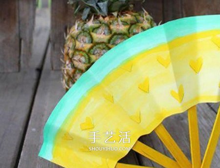 雪糕棒做紙扇子的方法 兒童手工紙扇的做法 -  itrip.net.cn