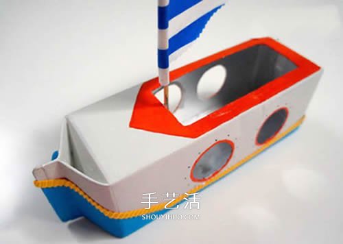 用牛奶盒制作帆船方法 幼兒廢物利用做小船 -  itrip.net.cn