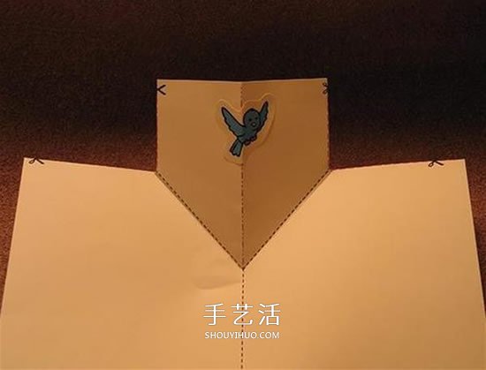 簡易手工賀卡的制作教程 打開后跳出可愛小鳥 -  itrip.net.cn