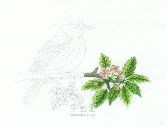 傳統(tǒng)花鳥刺繡的繡法圖解 漂亮小鳥繡法步驟圖 -  itrip.net.cn
