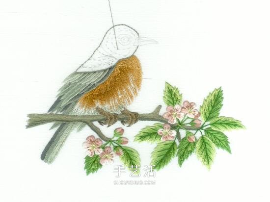 傳統(tǒng)花鳥刺繡的繡法圖解 漂亮小鳥繡法步驟圖 -  itrip.net.cn