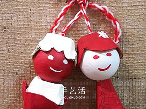 雞蛋托做娃娃的方法 廢物利用DIY人偶娃娃掛飾 -  itrip.net.cn