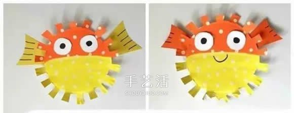 幼兒園手工制作河豚 紙餐盤做卡通河豚的方法 -  itrip.net.cn