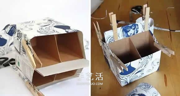 牛奶盒小制作 做成可以拎起來的筆筒/收納盒 -  itrip.net.cn