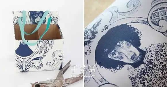 牛奶盒小制作 做成可以拎起來的筆筒/收納盒 -  itrip.net.cn
