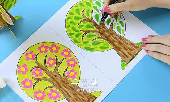 植樹(shù)節(jié)手工小制作 用卡紙做立體大樹(shù)的方法 -  itrip.net.cn