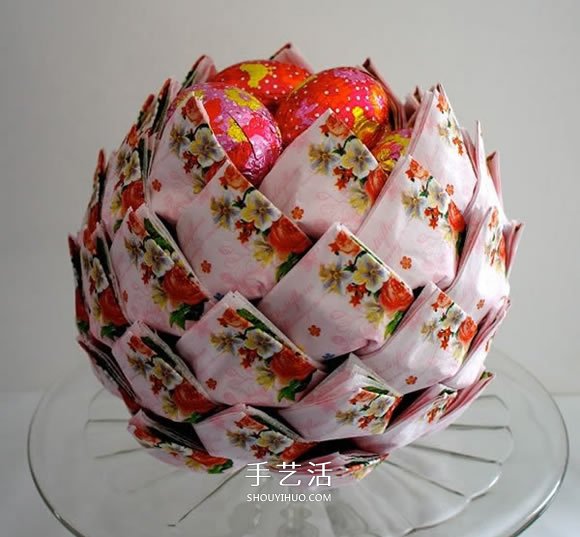餐巾紙做三角插手工 三角插花球收納盒圖解 -  itrip.net.cn