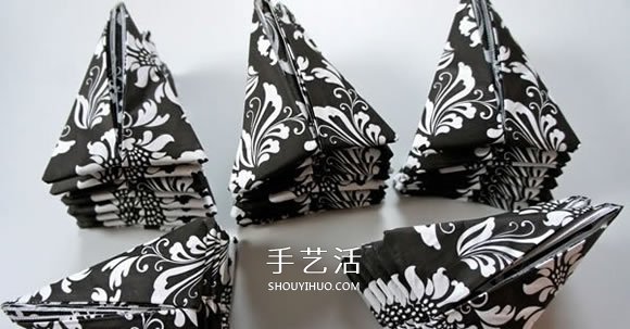 餐巾紙做三角插手工 三角插花球收納盒圖解 -  itrip.net.cn