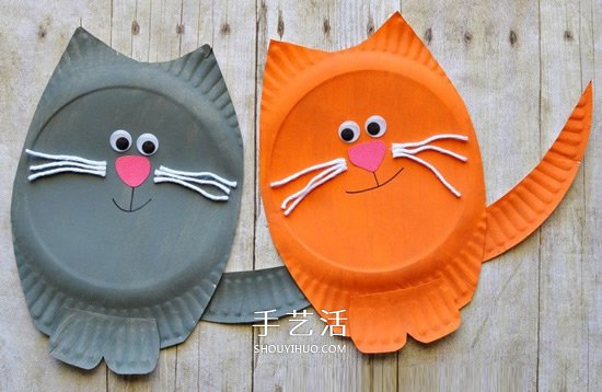 一次性紙盤做小貓 幼兒園手工圓臉貓咪制作 -  itrip.net.cn