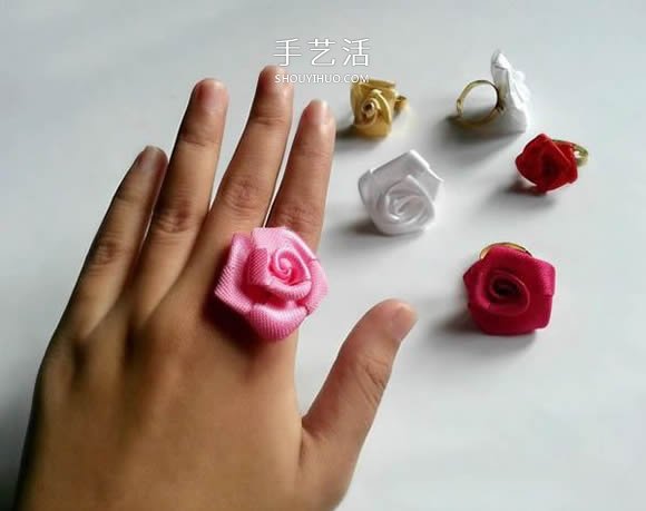 緞帶折疊玫瑰花的折法 DIY好看的玫瑰花戒圖解 -  itrip.net.cn