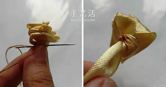 緞帶折疊玫瑰花的折法 DIY好看的玫瑰花戒圖解 -  itrip.net.cn