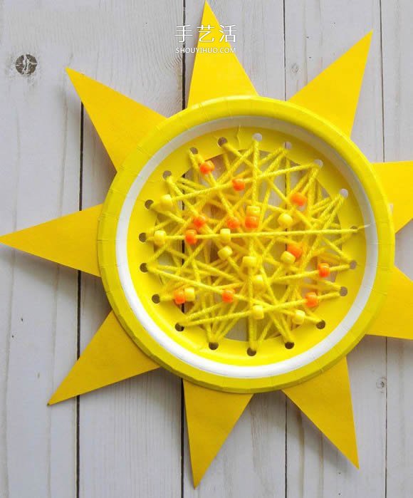 幼兒園手工做太陽教程 簡單紙盤太陽制作圖片 -  itrip.net.cn