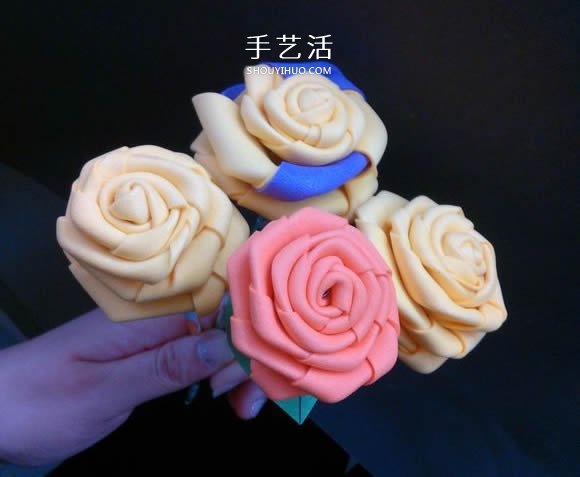 海綿紙折玫瑰花步驟 手工海綿紙花也能這么美！ -  itrip.net.cn