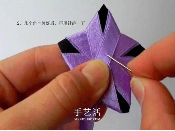 絲帶編花的教程 手工絲帶五角花的編法圖解 -  itrip.net.cn