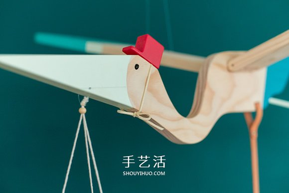 手工制作木頭玩具送子鳥 拉下拉環(huán)扇動翅膀飛行 -  itrip.net.cn