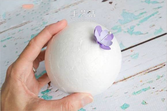 手工繡球花的做法圖解 卡紙簡(jiǎn)單制作繡球花球 -  itrip.net.cn