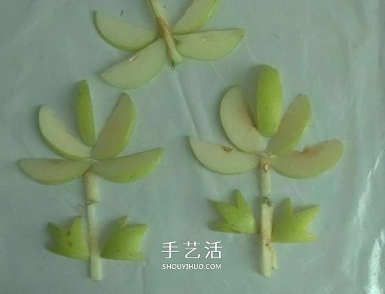 簡單梨子手工 幼兒用水果拼畫花朵的方法 -  itrip.net.cn