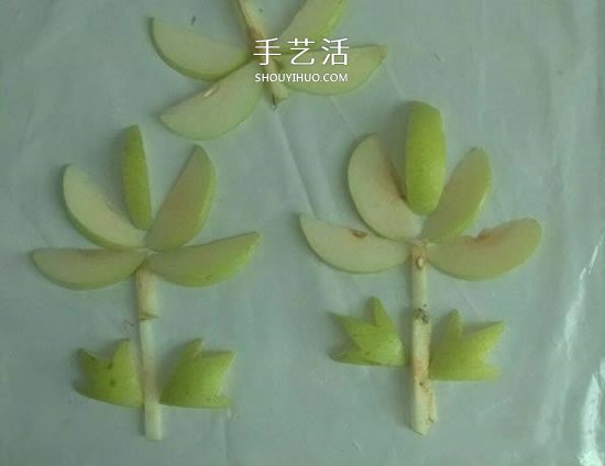 簡單梨子手工 幼兒用水果拼畫花朵的方法 -  itrip.net.cn