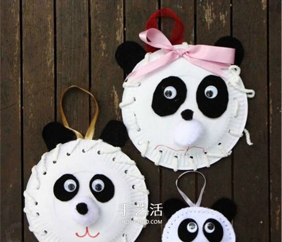用紙盤制作大熊貓掛飾 簡單又可愛的幼兒DIY -  itrip.net.cn