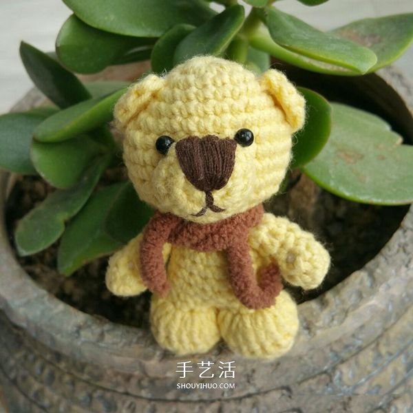 毛線(xiàn)鉤織小熊的方法 可愛(ài)小熊玩偶的鉤法圖解 -  itrip.net.cn