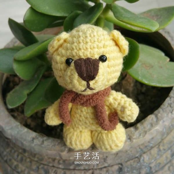 毛線(xiàn)鉤織小熊的方法 可愛(ài)小熊玩偶的鉤法圖解 -  itrip.net.cn